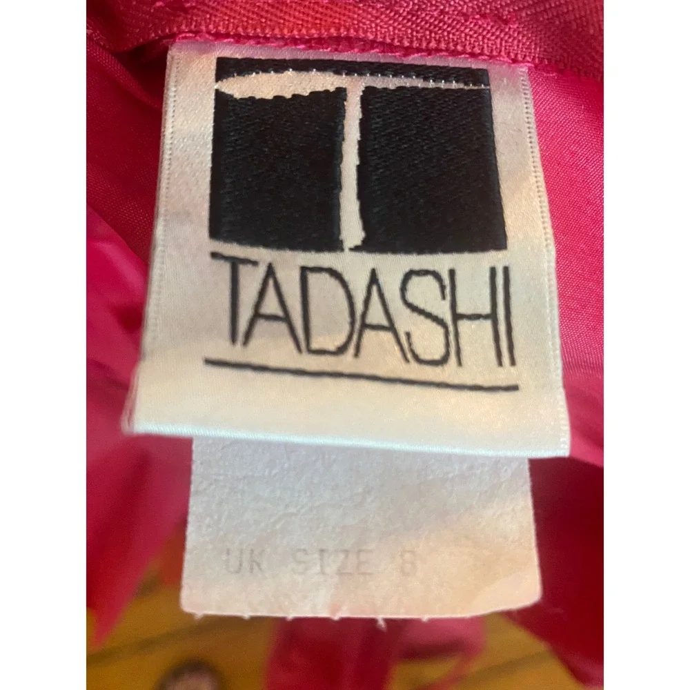 Tadashi Shoji Hot Pink Ruched V-Neck Blouse Long Sleeve formal top size 8 - Picture 8 of 8